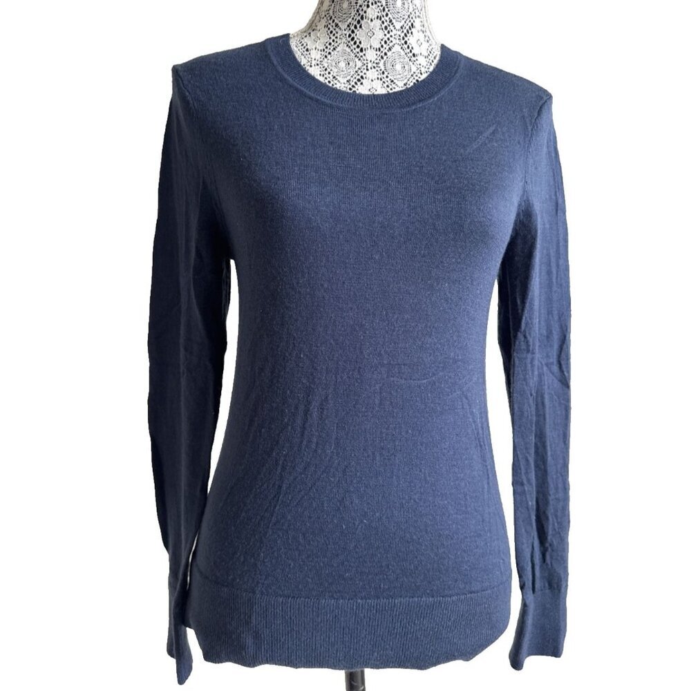 Banana Republic Women’s, 100 % Merino Wool, Crewneck Sweater, small, dark blue